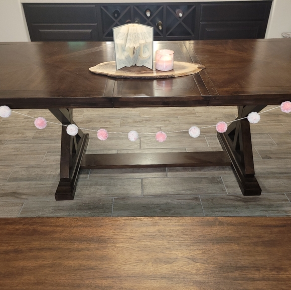 Pink and White Pom Pom Garland - Picture 2 of 5